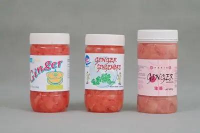 
180-360G/plastic bottle EU recipe Chinese Mature New Pickled Sushi Ginger White Pickled Sushi Ginger Pickled Sushi Ginger 