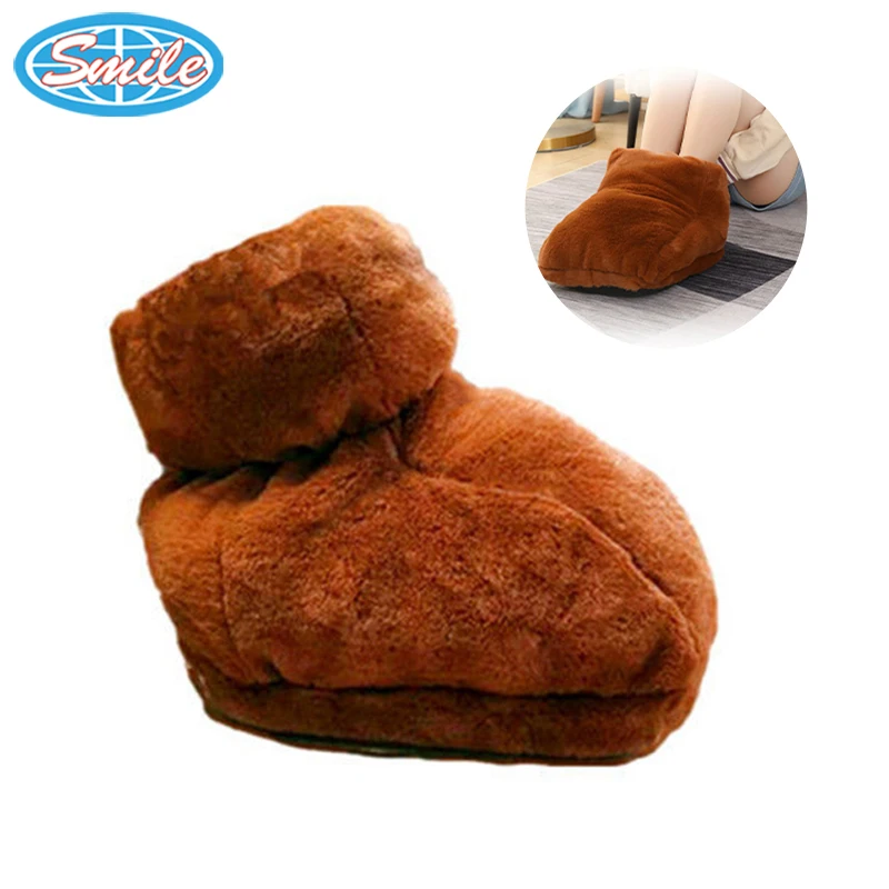Hot Sale Winter Home Comfortable Short plush foot and hand warmers heated foot warmer slippers Heating Pad