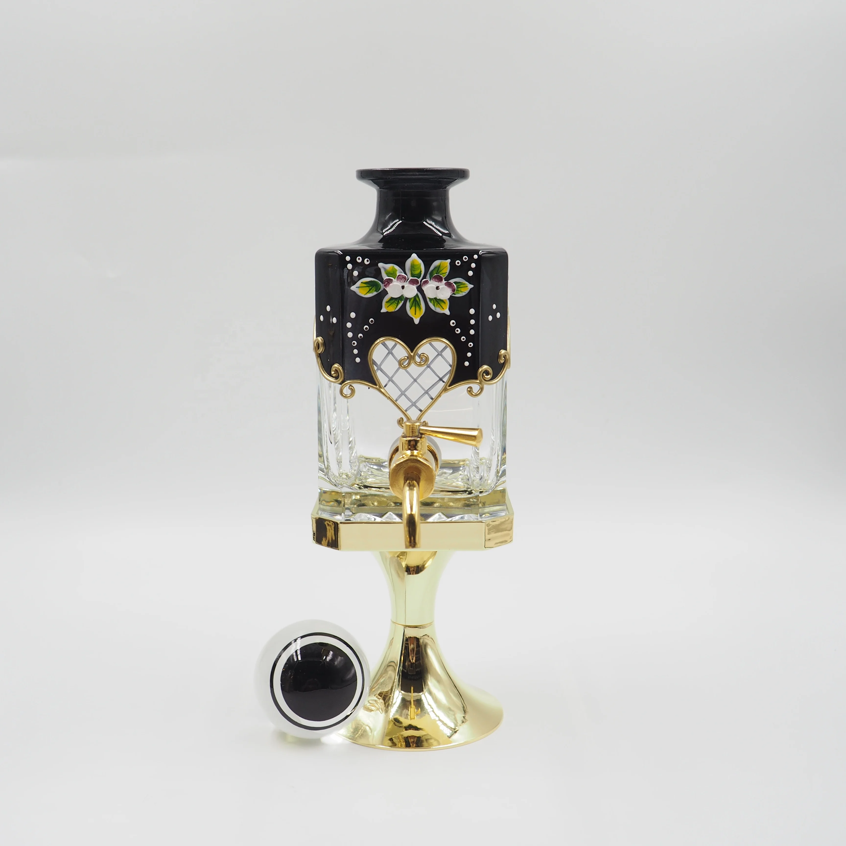 450ml display Glass bottle with tap for arabic perfume oil