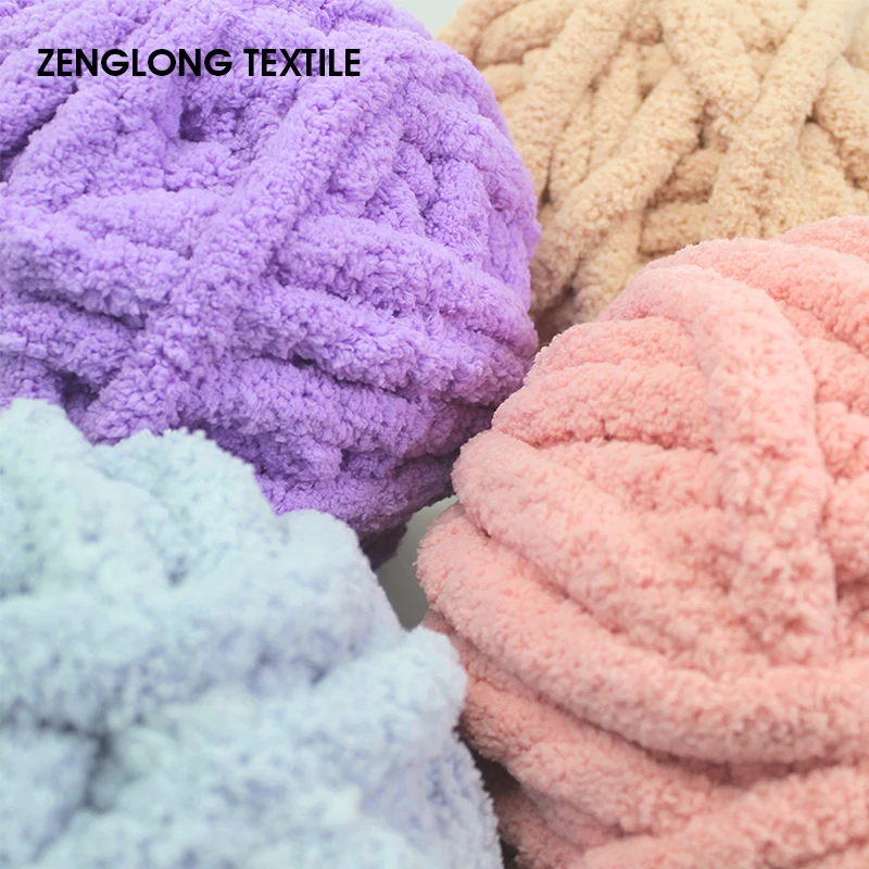  ZENGLONG Текстиль оптом 2 см 250 г мягкое объемное шерстяное одеяло из бархатной пряжи 100% полиэстер синель крупная пряжа для оптовой