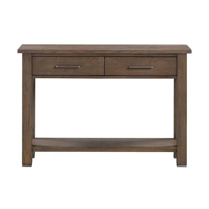 Высококачественный роскошный античный стол с 2 выдвижными ящиками из тёмного дуба для гостиной