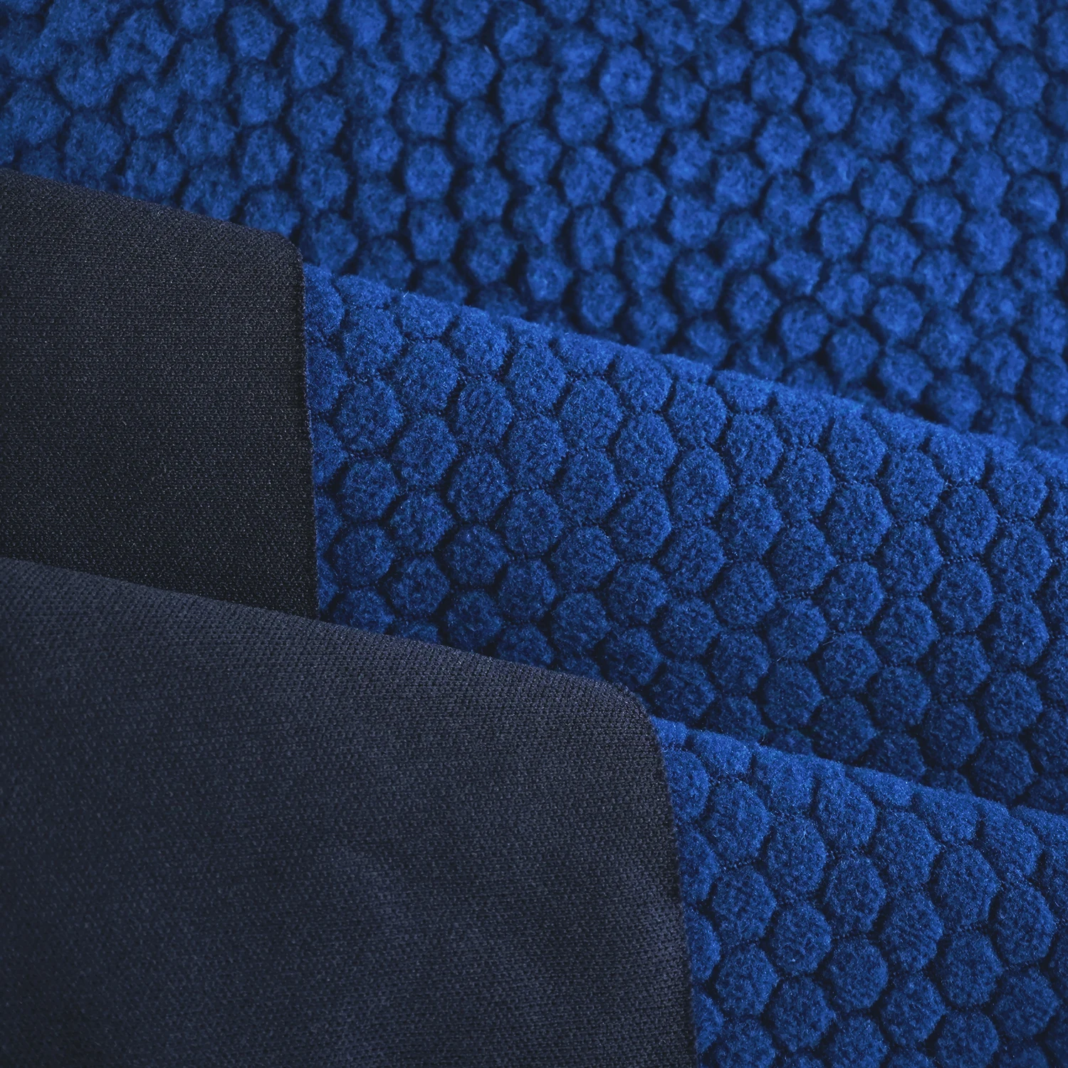 Custom Soft Thermal 320gsm 100% Polyester One Side Honeycomb Football Brushed Composite Bonded Fleece Fabric