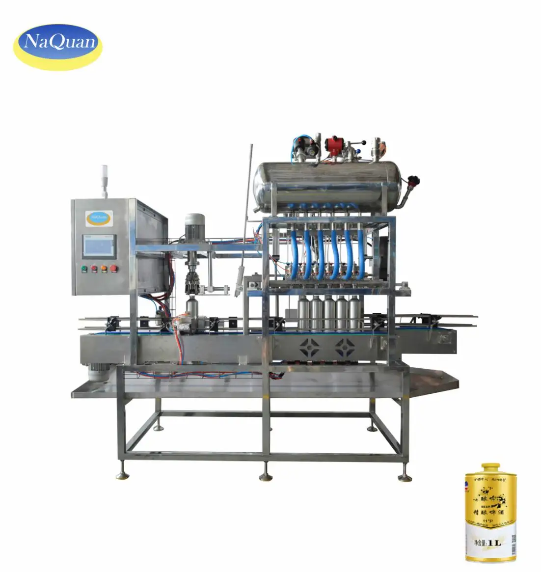 2 Times The Filling Speed Fully Automat Beer Can Filling And Sealing Machine For 6 Or 8 Filling Heads And 1Sealing Head