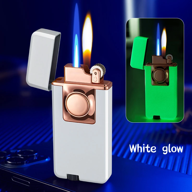 2023 Two Types Of Flames Butane Gas Lighter Windproof Blue Straight Flame And Soft Flame Lighter Custom Logo