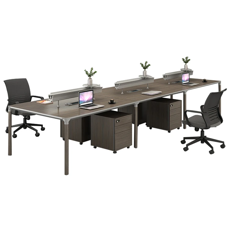 
4 person office Interior Movable Wooden Folding Operable aluminium office Wall Partitions Workstation 
