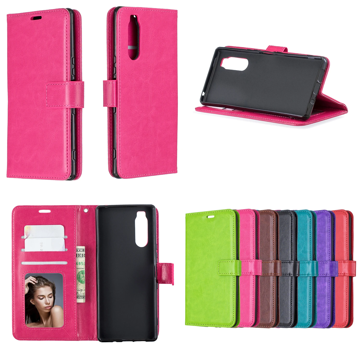 For Sony Xperia XZ1 Compact XZ2 XA1 Ultra L2 XA2 XZ3 XA3 L3 XZ4 Retro Wallet Leather Case Flip Cover