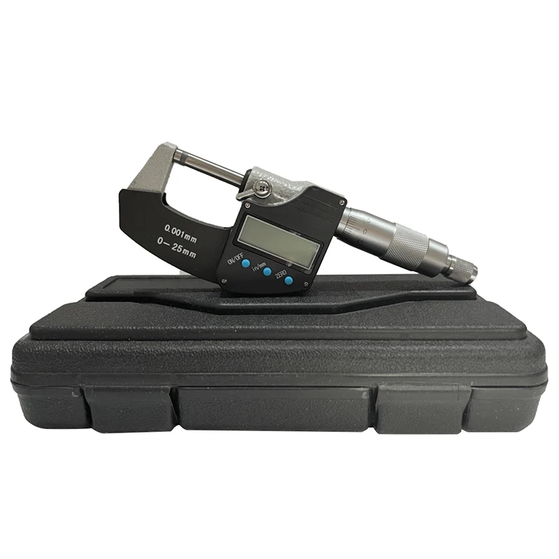 0-25mm 0.001mm High Quality Digital Micrometer With Big Screen Tube Electronic Digital Outside Micrometer
