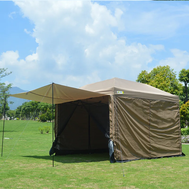 Adjustable Height Waterproof Shade By Canvas Tent With Anti-mosquito Net Camping Tents 8-10 Persons Waterproof Outdoor Family