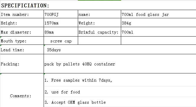 Wholesale Premium 700ml Various Hexagonal Glass Jar