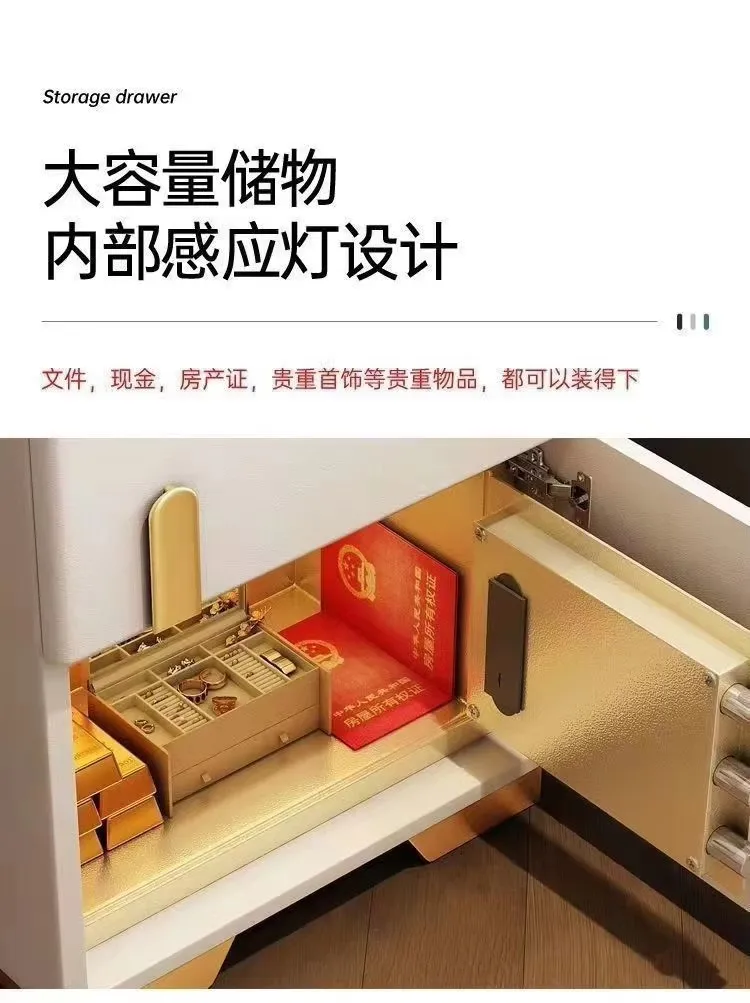 Modern Intelligent Solid Wood Safe Box nightstands Smart Bedside Table With Charging Station Bedroom Furniture