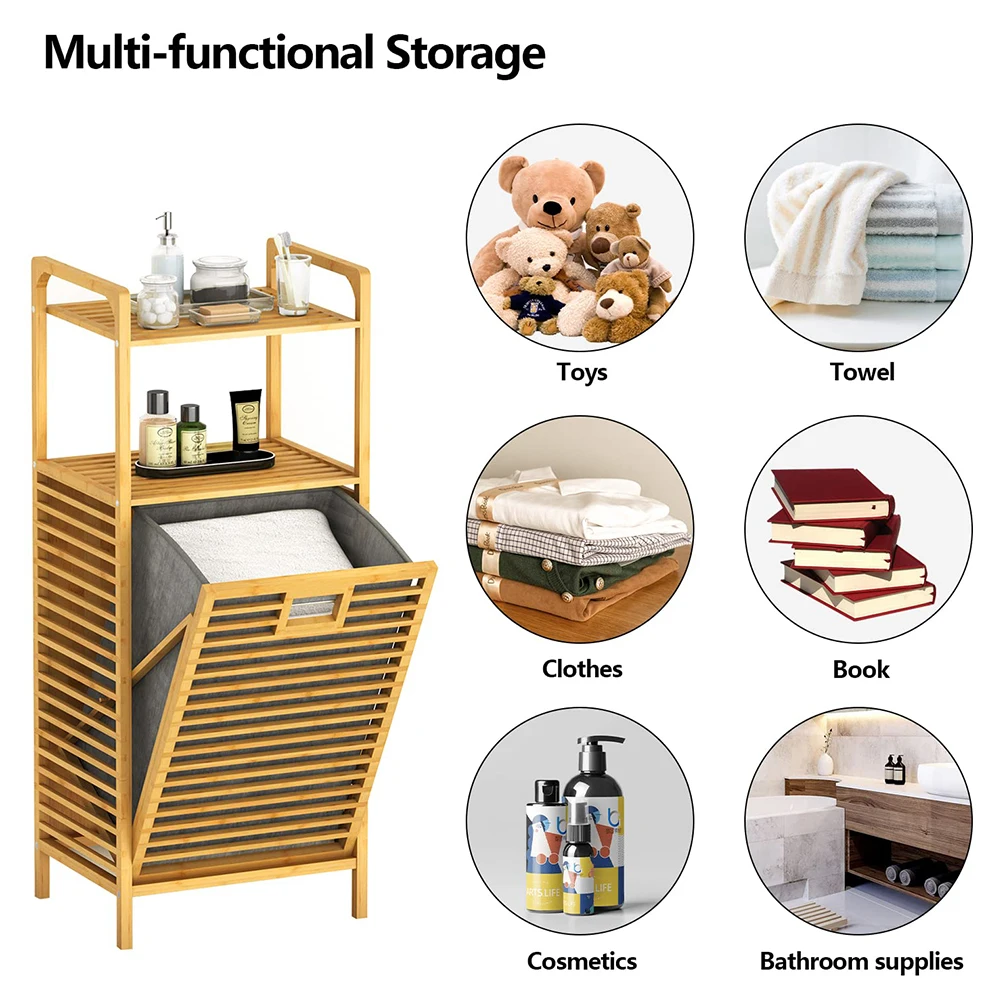 Hot sale High Capacity Wooden Bamboo Laundry Basket with Handles and Legs