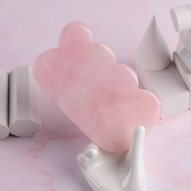 Teeth Pink Jade Gua Sha Point Body Massager Eye Care Massaging Facial Sculpting Massage Tool For Face
