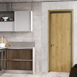 Flush design slim frame melamine skin wooden interior door for hotel