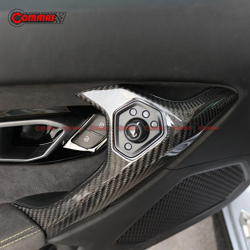 Replacement Parts 3K Real Carbon Fiber Car Door Handles Interior For Lambo Huracan LP610