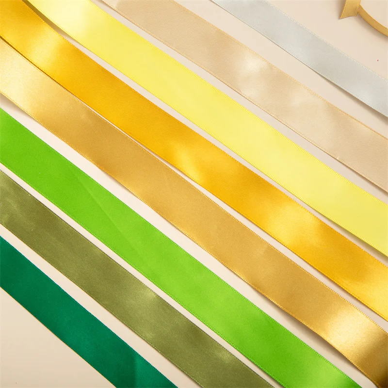 Custom woven edge double sided 196 color 25mm satin ribbon Wholesale Elastic/adjustable Custom Pre Made Gift Satin Ribbon Bows