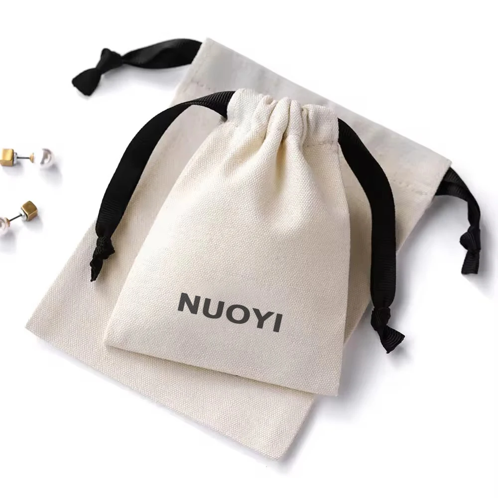 Custom small satin cotton gift bags cloth jewelry canvas shopping velvet drawstring dust pouch packaging bag with logo