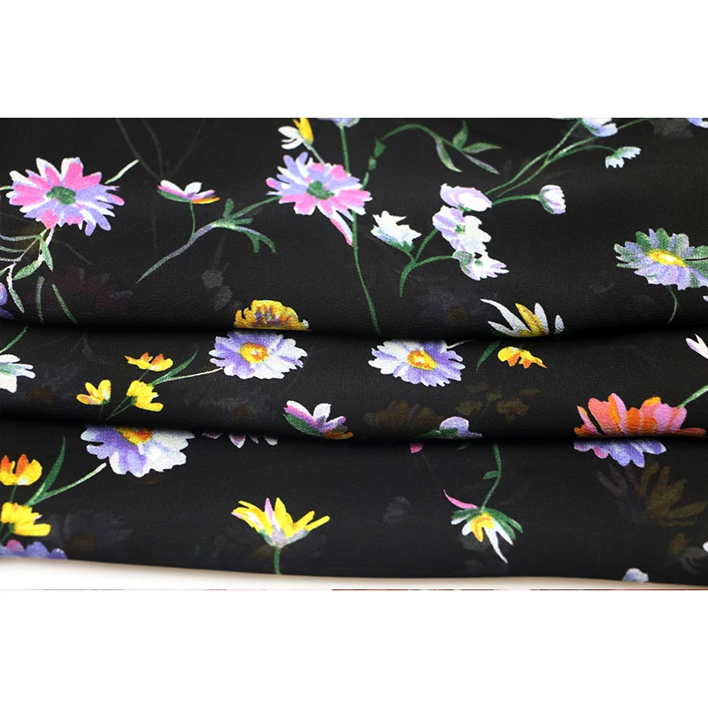 WI-A08 composite material 85gsm fabric flowers roll in chiffon for dress