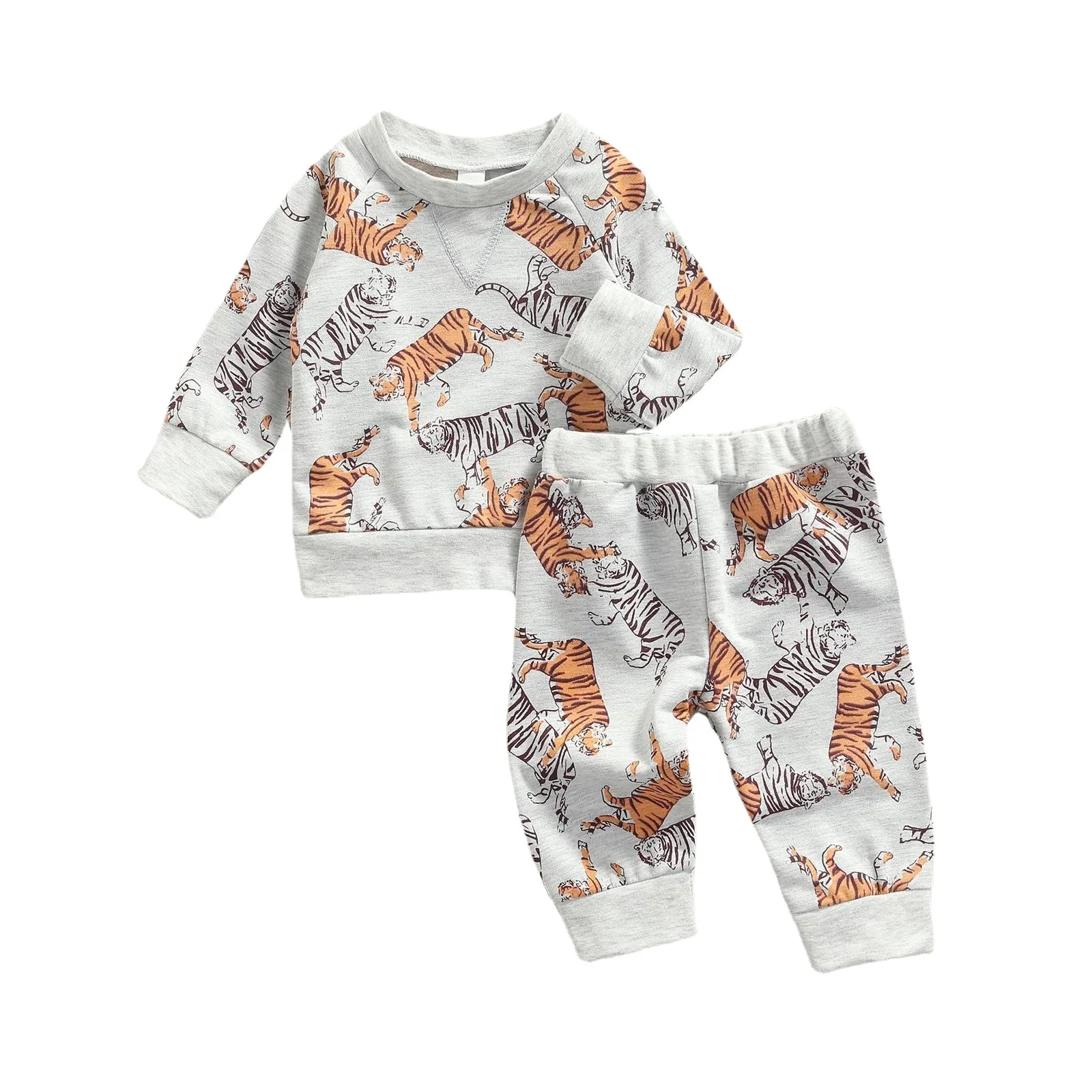Autumn Kids Boy Clothing Set Tiger Hoodie Tracksuit Leggings Outfits Baby Clothes Cotton Winter Warm Wholesale Clothes
