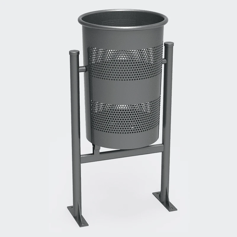 custom size standing perforated stainless steel containers big garbage can round trash can for factory