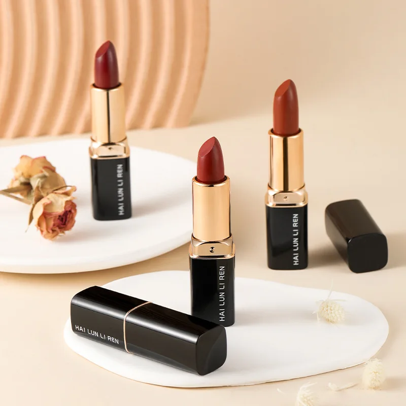 Wholesale High Quality 6 Colors Nude Lipstick Private Label Cosmetic Moisturizing Matte Creamy Waterproof Lipstick