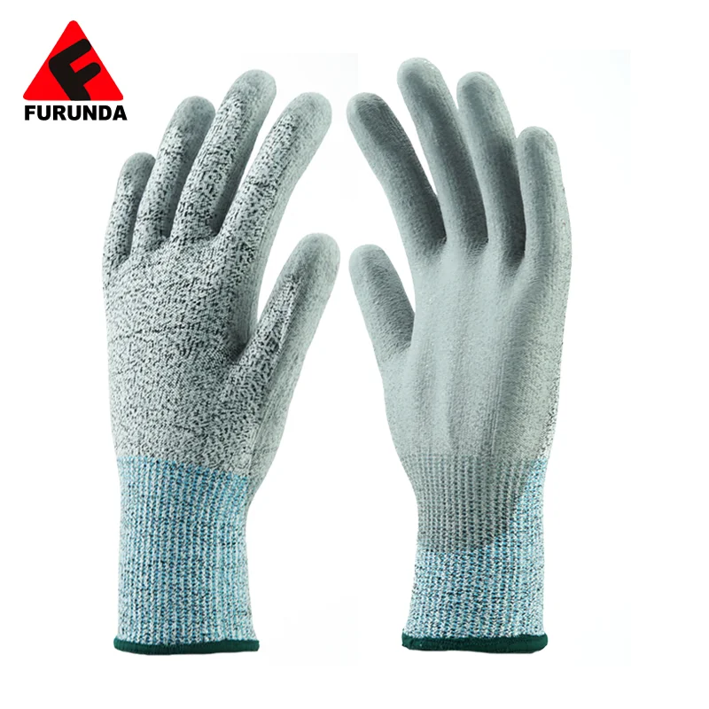 Cheap Durable Antistatic Anti Cut Work Gloves Pu Coated Safety Gloves Palm Coating Anti-Cut Gloves