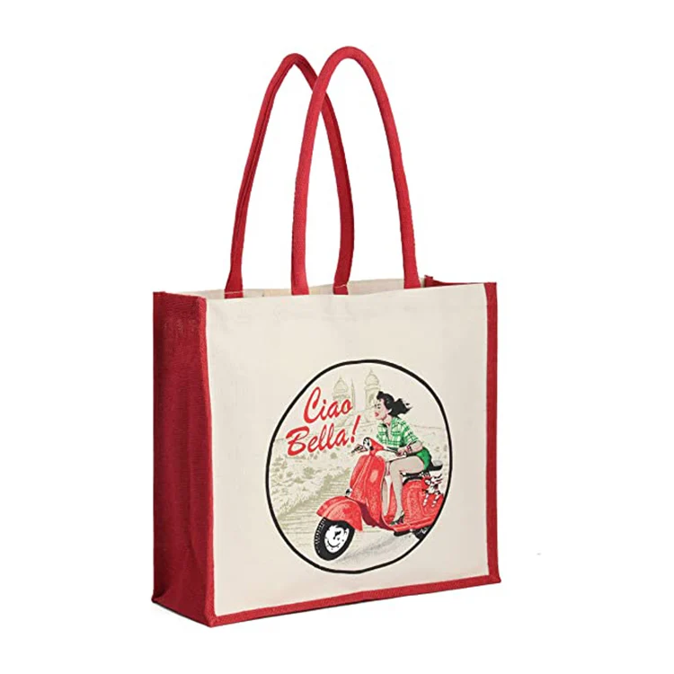 Wholesale environmental protection cheap price reusable burlap shopping  bag Custom linen tote jute bag manufacturers