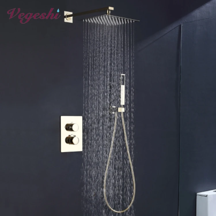 High Pressure Handheld Shower System set with 12 Inch Bathroom Rain Mixer Shower Head and Handheld Wall Mounted with 1.5m Hose