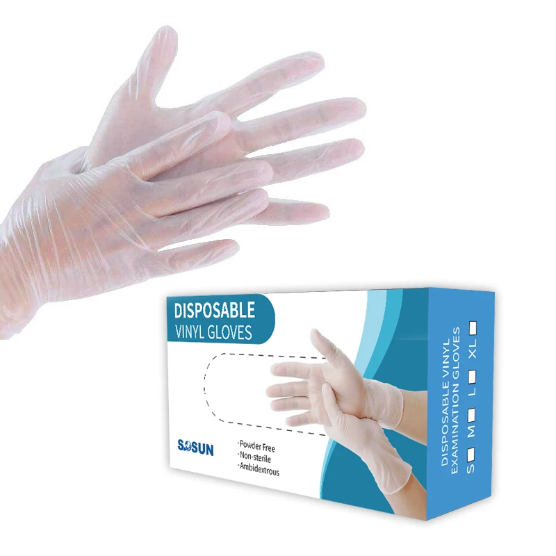 Disposable Food Level Household Cheap Price No Powder Free PVC Vinyl Examination Gloves Industrial for Safety Work