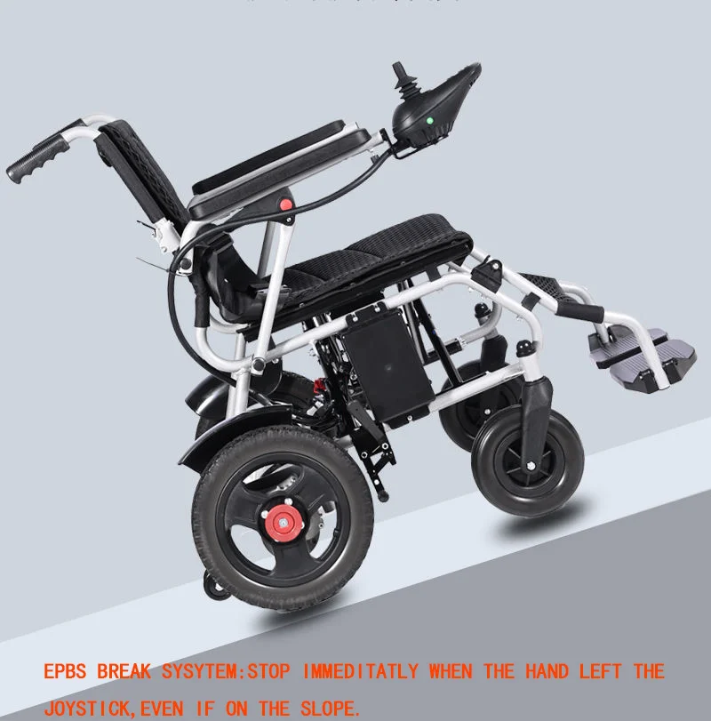 Excellent Lightest acid-lead  Battery Electric Wheel Chair Lightweight Portable Foldable Electric wheelchair with Long Distance