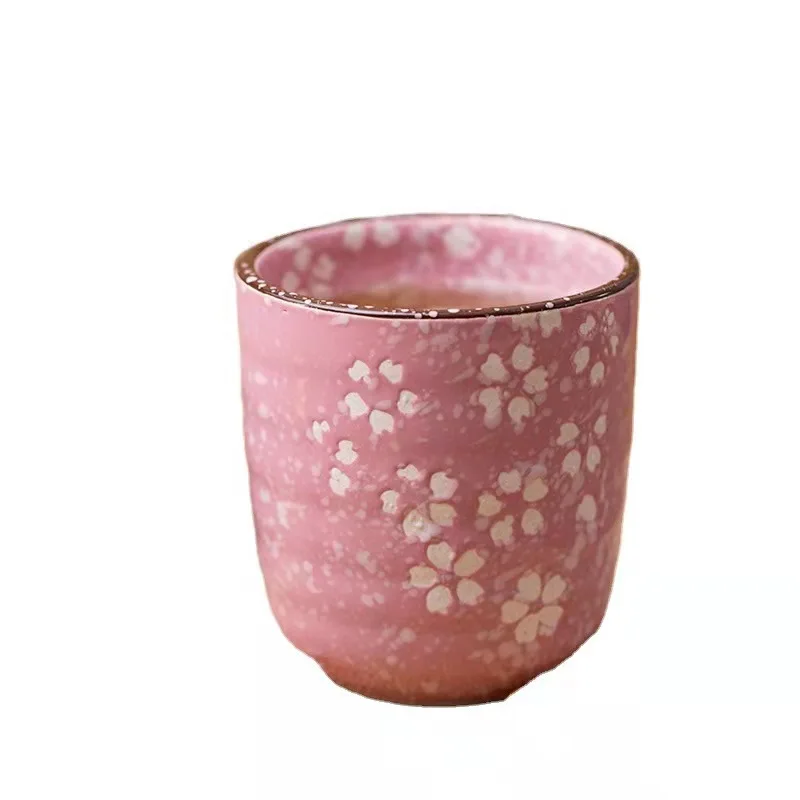 150ML Porcelain Tea Set pink Mugs Sublimation Cups Japanese Ceramics Reusable Coffee Cup Retro Stoneware  Sakura Sake Cup