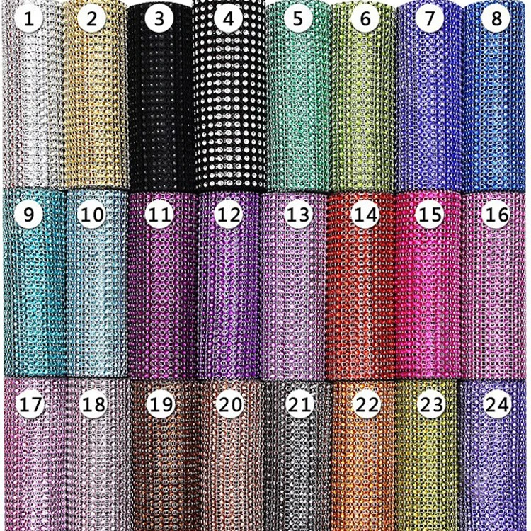 Bling Ribbons plastic flower Mesh Wraps for Wedding Centerpieces Decorations