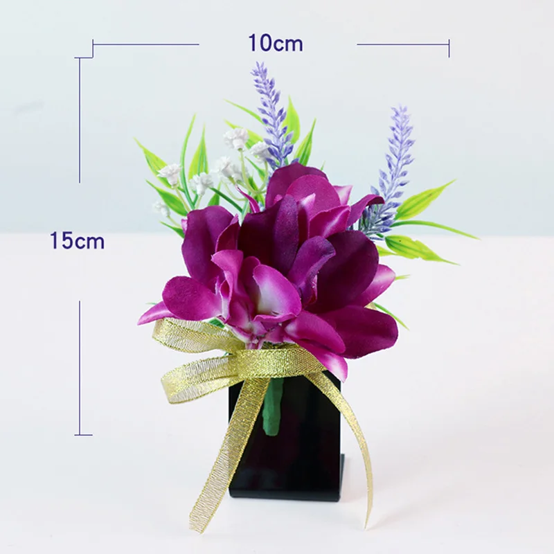 XH031 Wholesale All Kinds Of Style Wedding Supplies Guests Wear Ceremonial Flaperon Artificial Orchid Corsage