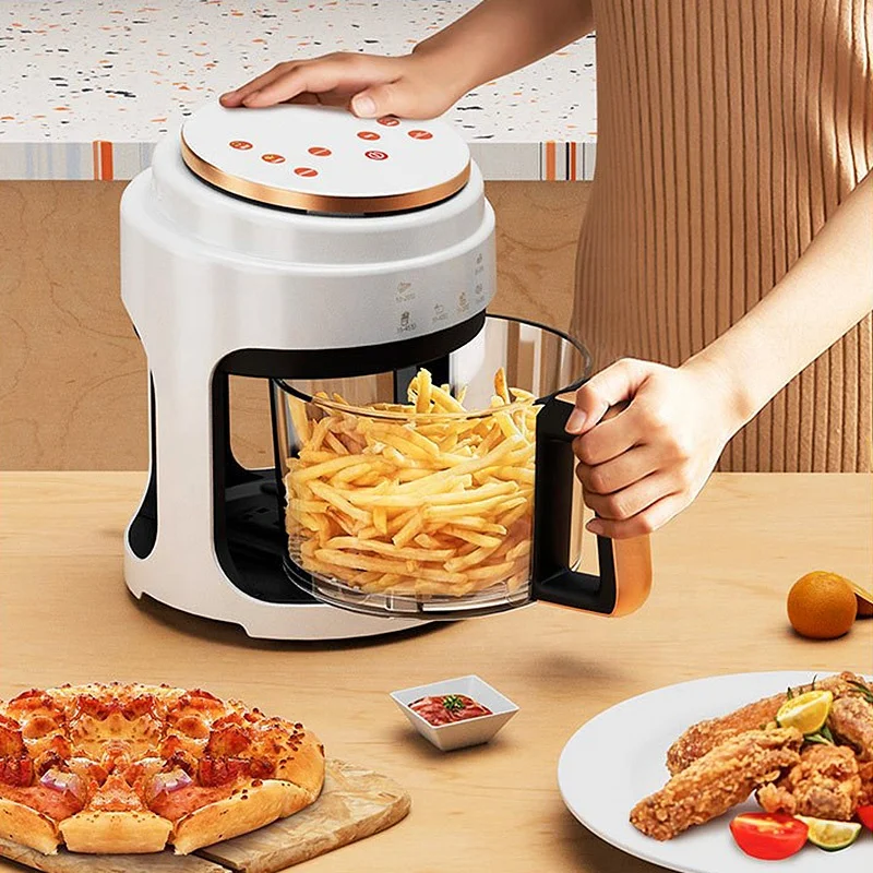 4L New Launch Automatic Multi-function Household Electric French Fryer Smokeless Glass Visual Bowl Air Fryer