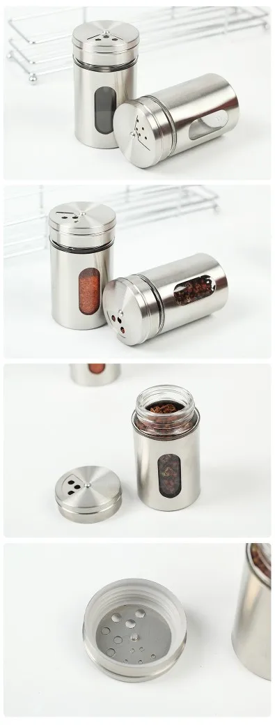 Spice Tools Rotary Cover Stainless Steel Seasoning Bottle Seasoning Bottle Seasoning Pot Bbarbecue Sprinkling Bottle
