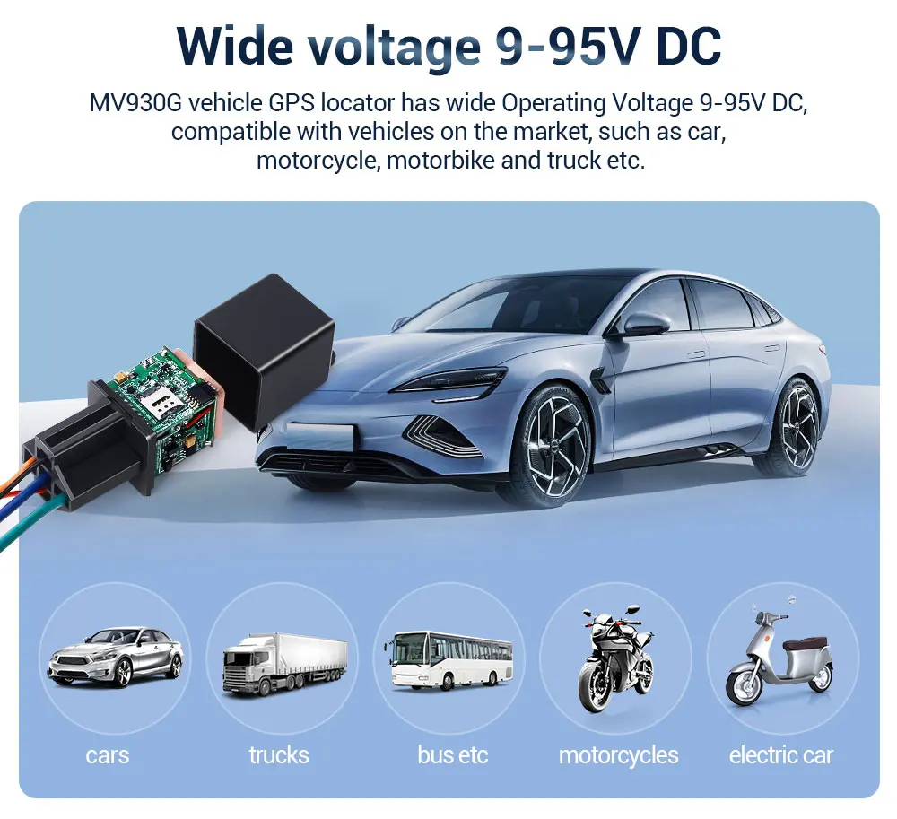 Car Immobilizer Cut Off Engine Mini Hidden Spy 4G Motorcycle Vehicle Locator MiCODUS MV930G Relay Tracking GPS Tracker Device