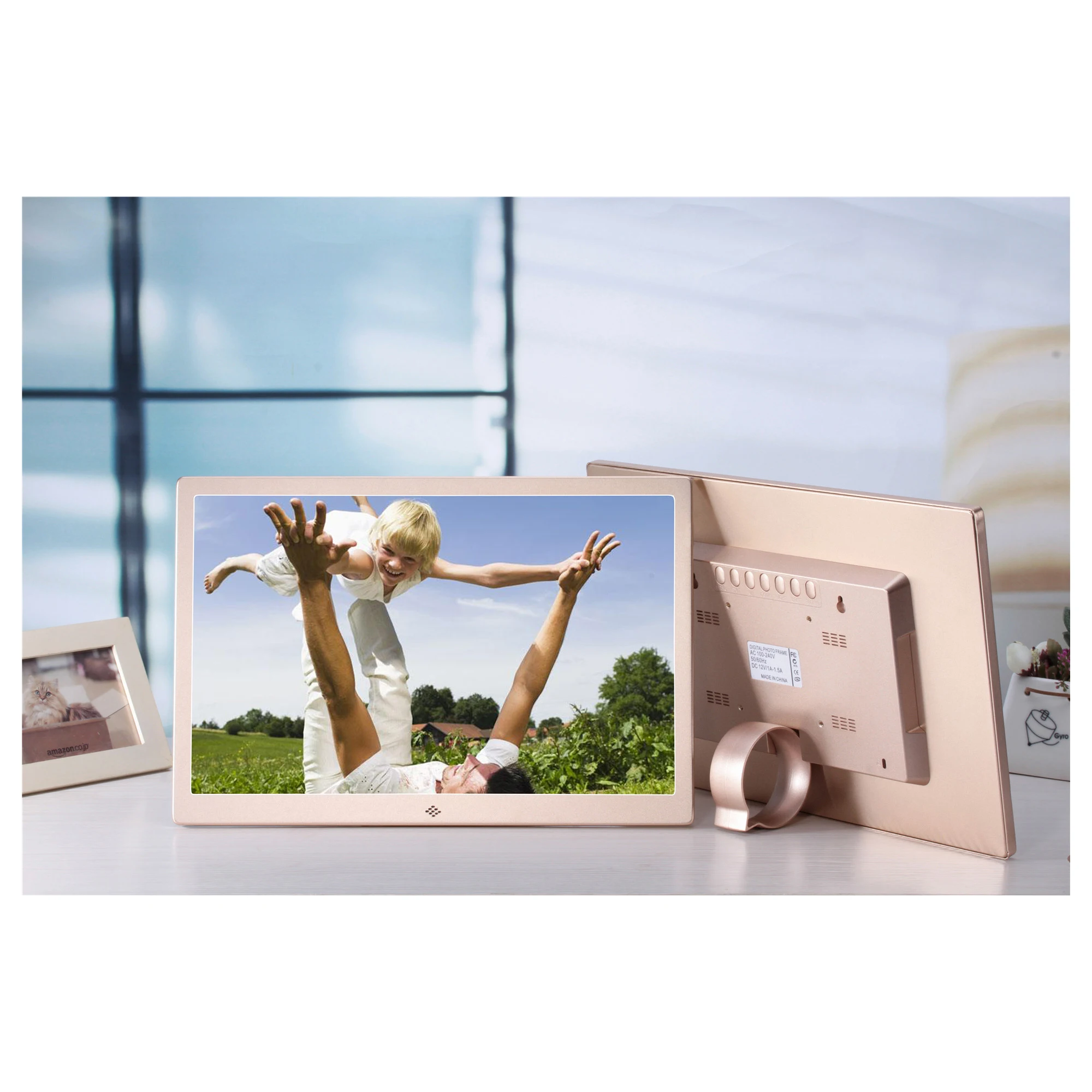 Metal Case Digital Photo Frame 15 Inch 1280x800 LED Display Electronic Photo Frame with Remote Control Support USB/SD Card