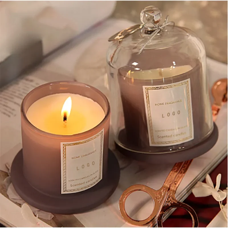 Lovely Eco-friendly Natural Soy Wax Scented Candle Long Shape Wholesale Condition Home Decoration Gift Box Jar