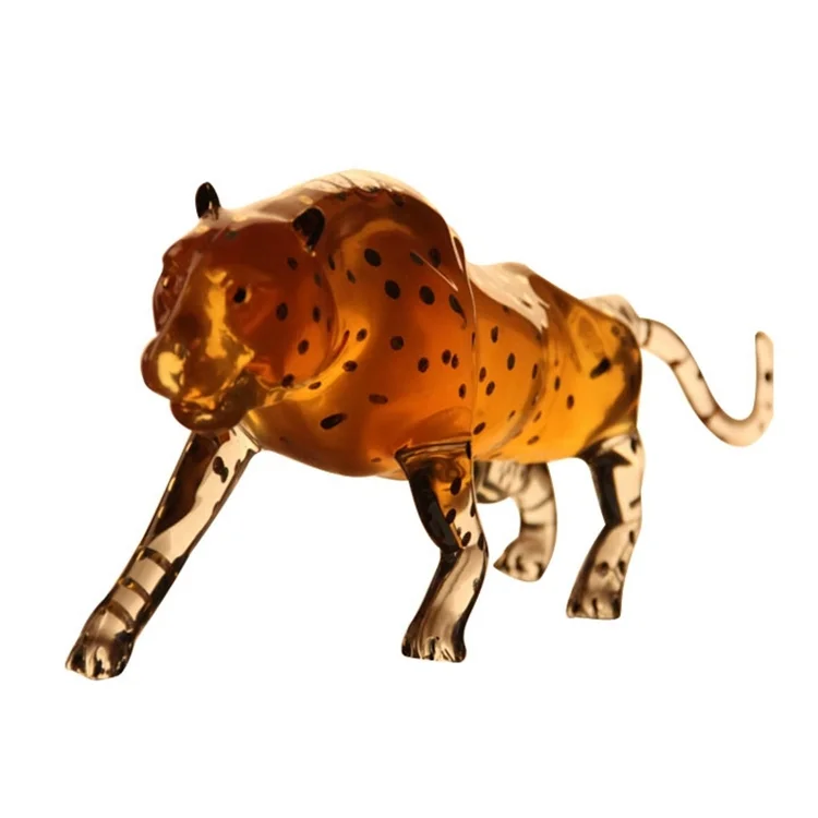 Leopard/panther/Cheetor shaped glass wine bottle