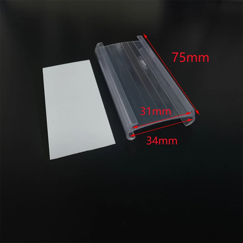 Clear Plastic Label Holders Sign Display Holder Price Tag Label Clip for Retail Price Ticket Tagging Merchandise Shopping Mall