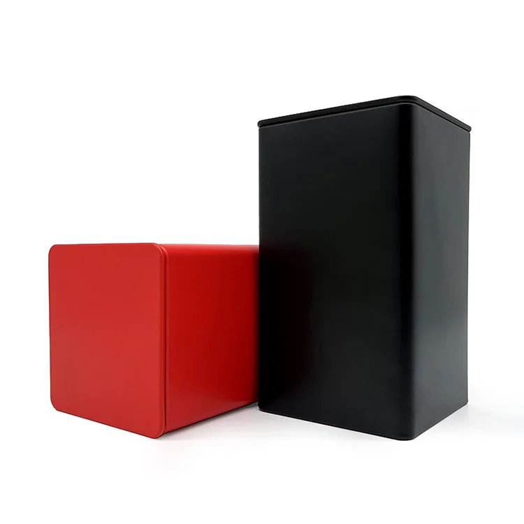 Wholesale Empty Metal Square Tea Tin Gold Sealed Tea Cans Travel Scented Tea Packaging Box