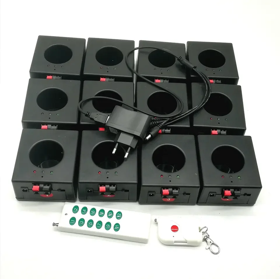 China Factory Supplied Cold Pyro Remote Control Fire Ignition Pyrotechnics Fireworks Firing System of 12 Receivers Rechargeable