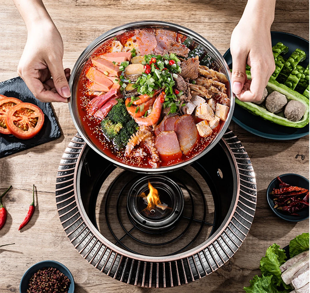 Cenhot Chinese Style Grade Dragon Oil Burner Hot Pot Stockpot Restaurant Cookware