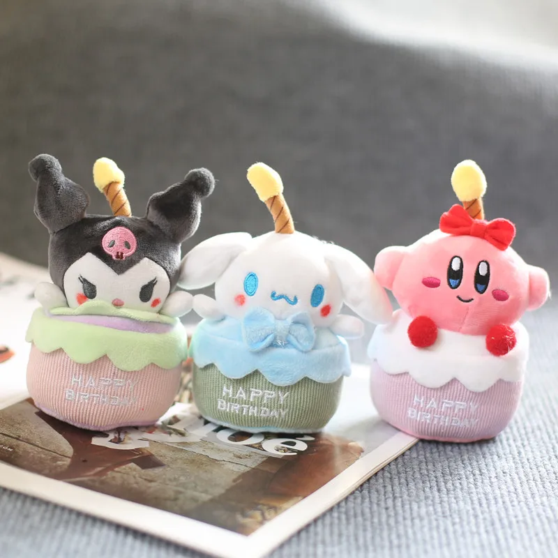 Soft Plush Toys High Quality Cute Cartoon Kirby Kuromi Cinnamoroll Doll Pendant Keychain Custom Accessories Children Stuffed Toy