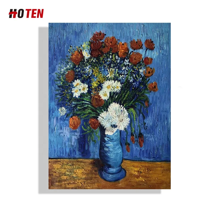 Hand painted Van Gogh Impression chrysanthemum Famous oil Painting Reproduction for room decoration
