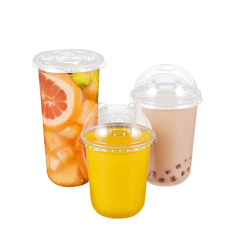 Пользовательский логотип 360 мл 500 мл 700 мл Прозрачная Круглая Нижняя U-образная пластиковая чашка Boba Custom