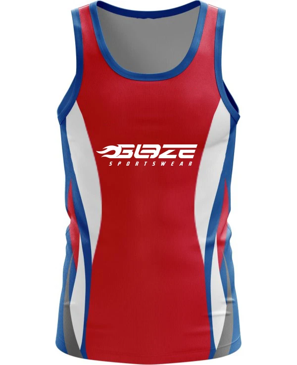 Custom Mens Quick Dry Running Wear Running sleeveless Shirt Racer Back Running Singlet