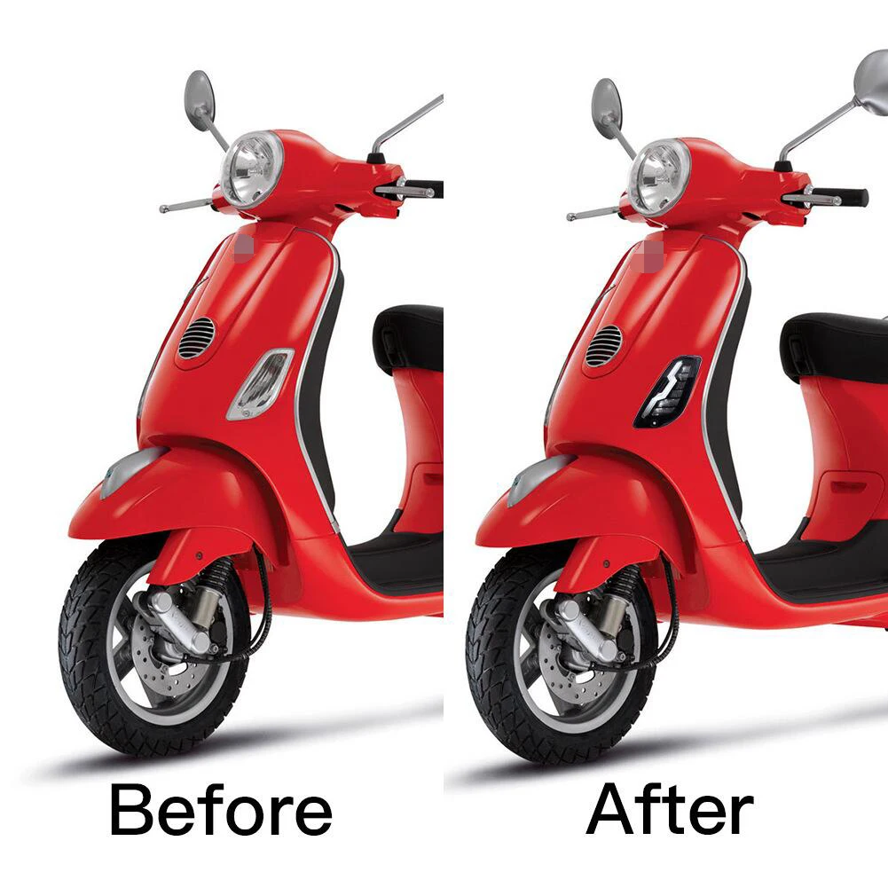 Level10, Тайвань, молния для Vespa LX150 S125, дымчатый светодиодный передний и задний указатели поворота