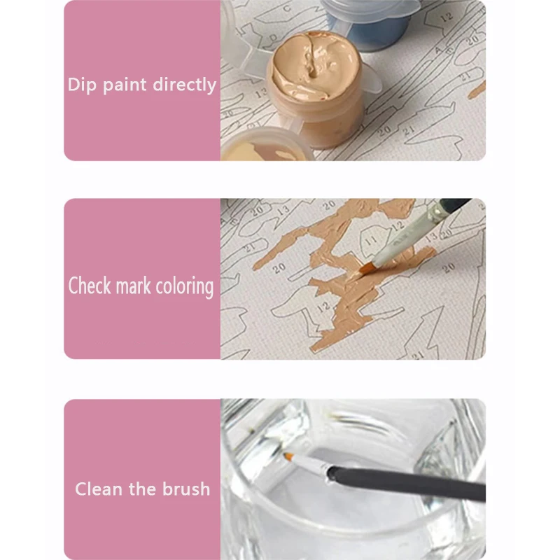 Wholesale Diy Painting by Numbers Modern Red Maple Leaf landscape Paint by Numbers kit for Home Decor Gifts