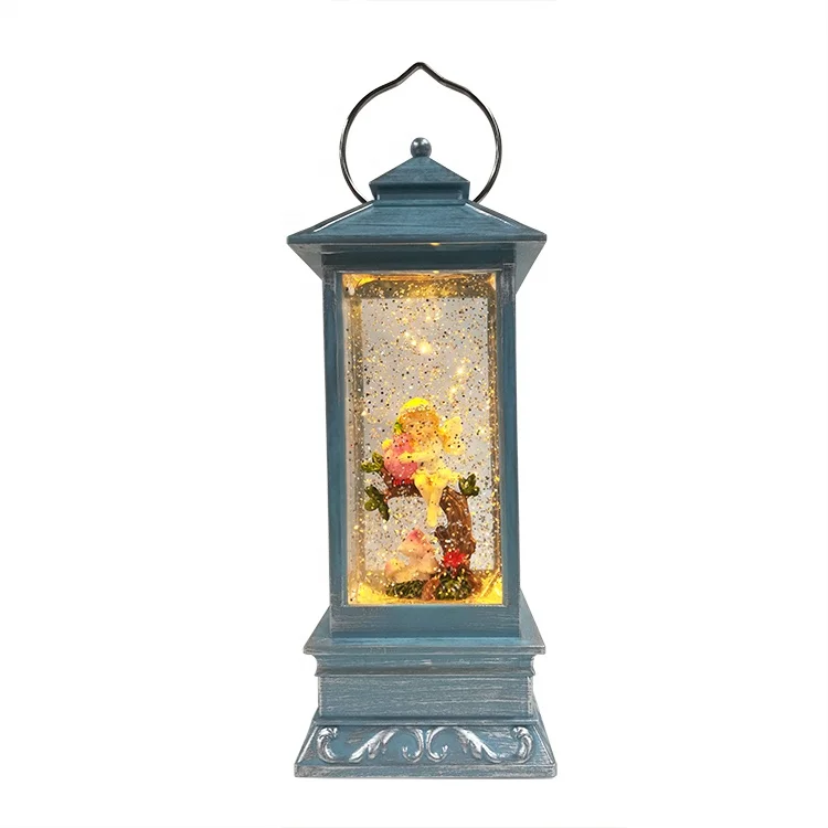 Resin Mermaid craft Led glitter Musical Snow Globe