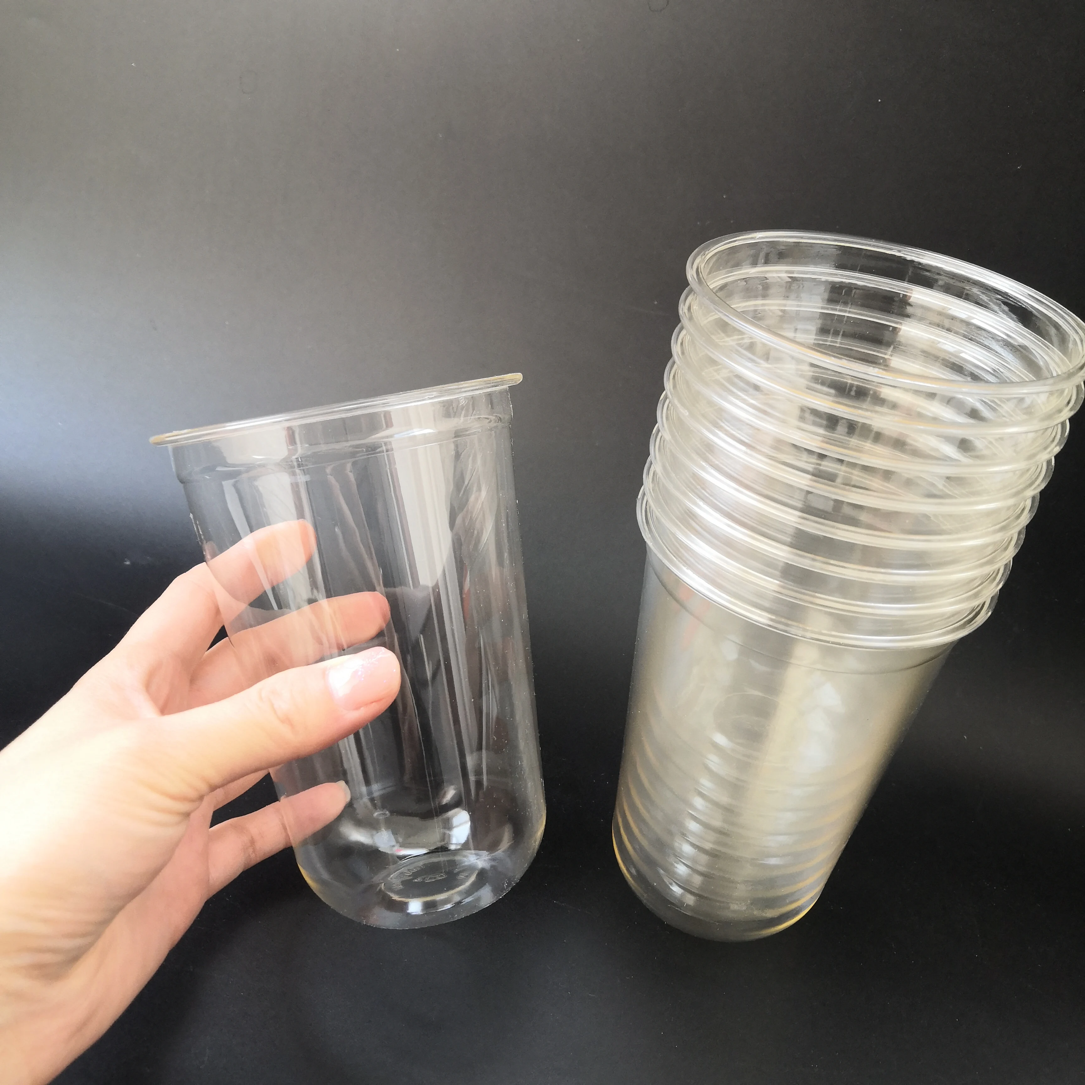 100% biodegradable disposable 2 16 12 32 oz CPLA plastic lid clear cold beer milk tea coffee sauce PLA U shaped custom cup